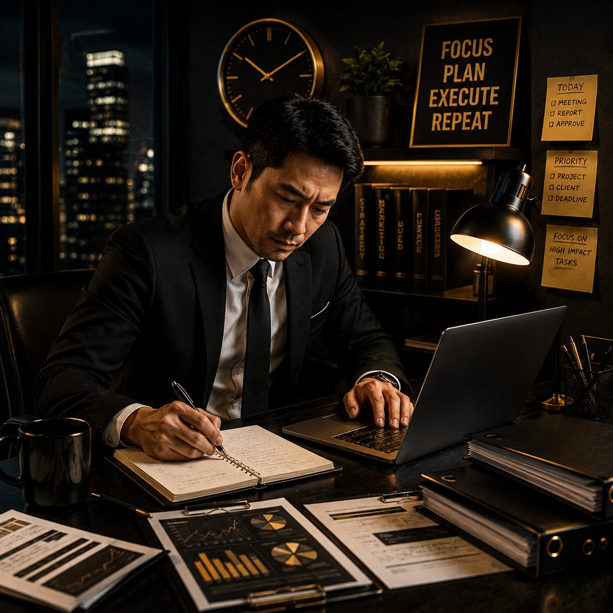 Profesional yang sibuk bekerja